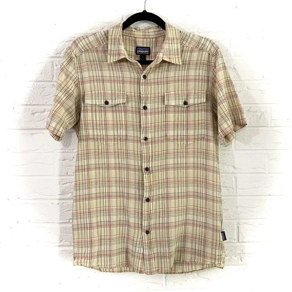 Patagonia Men’s Organic Cotton Gingham Plaid Button Down Shirt Size Sm